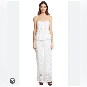 Rachel Zoe Margo Floral Lace Wide-Leg Jumpsuit, white. Size 4. NWOT